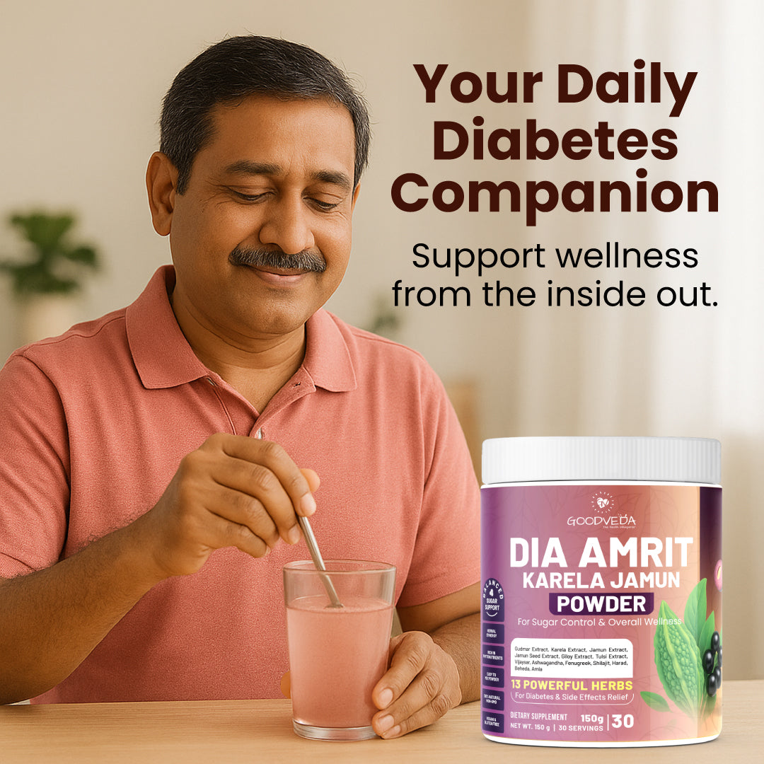 Dia Amrit Karela Jamun Powder Ayurvedic Sugar Control Formula with 13 Potent Herbs