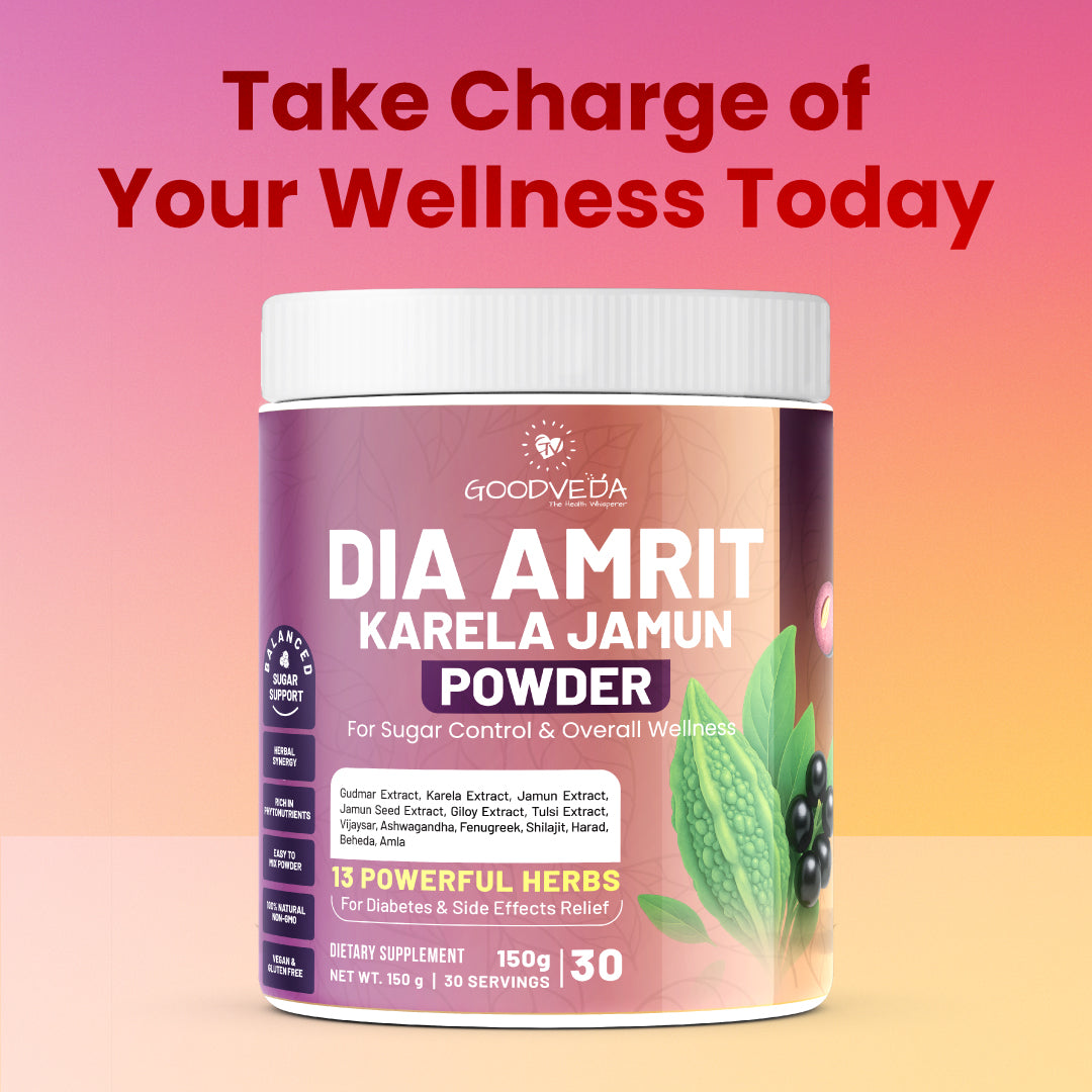 Dia Amrit Karela Jamun Powder Ayurvedic Sugar Control Formula with 13 Potent Herbs